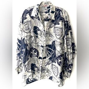 Stunt Collections Vintage Nautical Silk Blouse